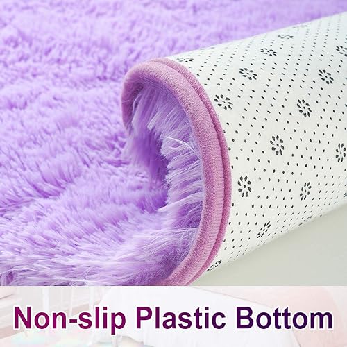 Miniatura 71 de Toneed Alfombra mullida para dormitorio, sala de estar, 5 x 8 pies, alfombra peluda negra, súper suave, moderna, alfombra de felpa mullida para Negro