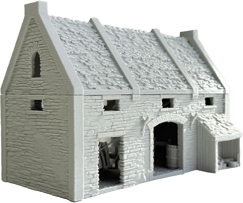 Terreno para cobertizo para ganado Centrion Studio 28 mm | Terreno agrícola colonial para Dungeons & Dragons, juegos de rol de mesa y juegos de guerra con techo removible e interior jugable.