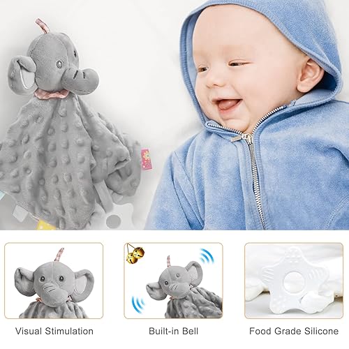 Miniatura 3 de Regalos de baby shower, regalos de bebé, juego de regalo de Navidad para recién nacidos, manta de bebé esencial de elefante, sonajero de madera