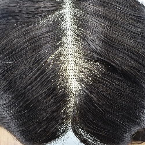 Miniatura 2 de LYRICAL HAIR Toupee - Sistema de cabello humano de repuesto para hombre, monofilamento fino monofilamento de piel de polietileno alrededor de