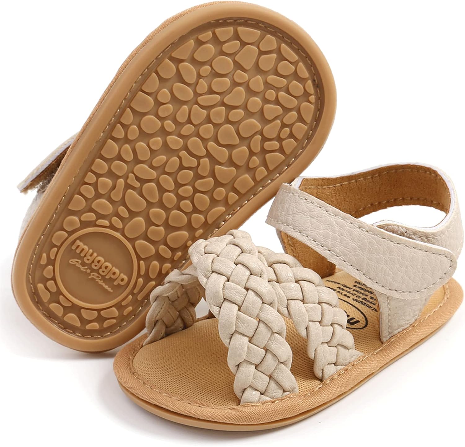 CoKate Baby Girls Sandals Ruffle Bowknot Premium Soft Sole Anti-Slip Open Toe Breathable Summer Outdoor First Walker Shoes Baby Sandals 0-3 months girls