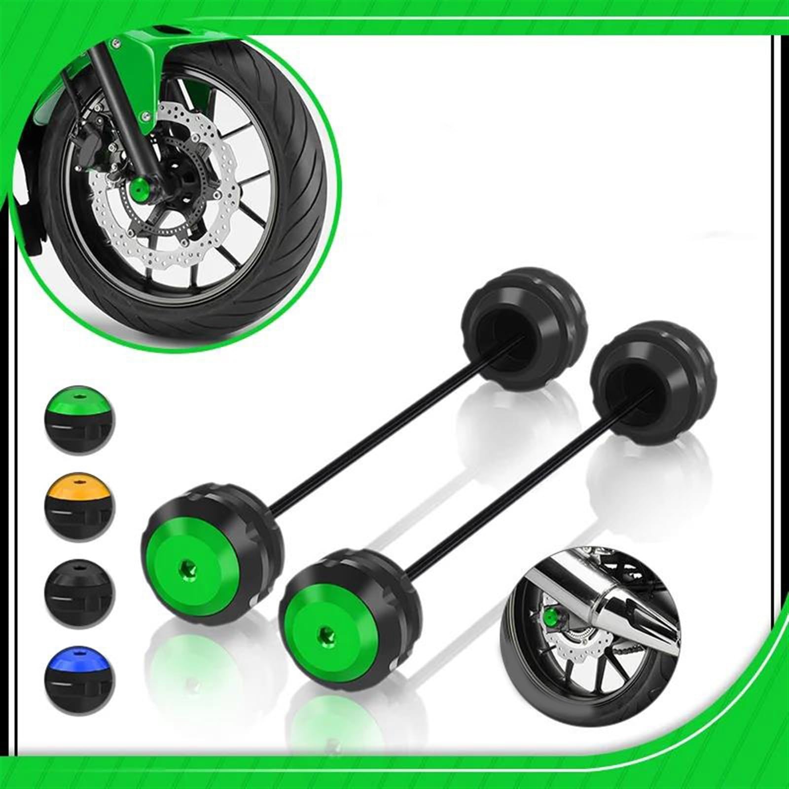 Swingarm Spools Set Front Axle Crash Protectors & Rear Swingarm