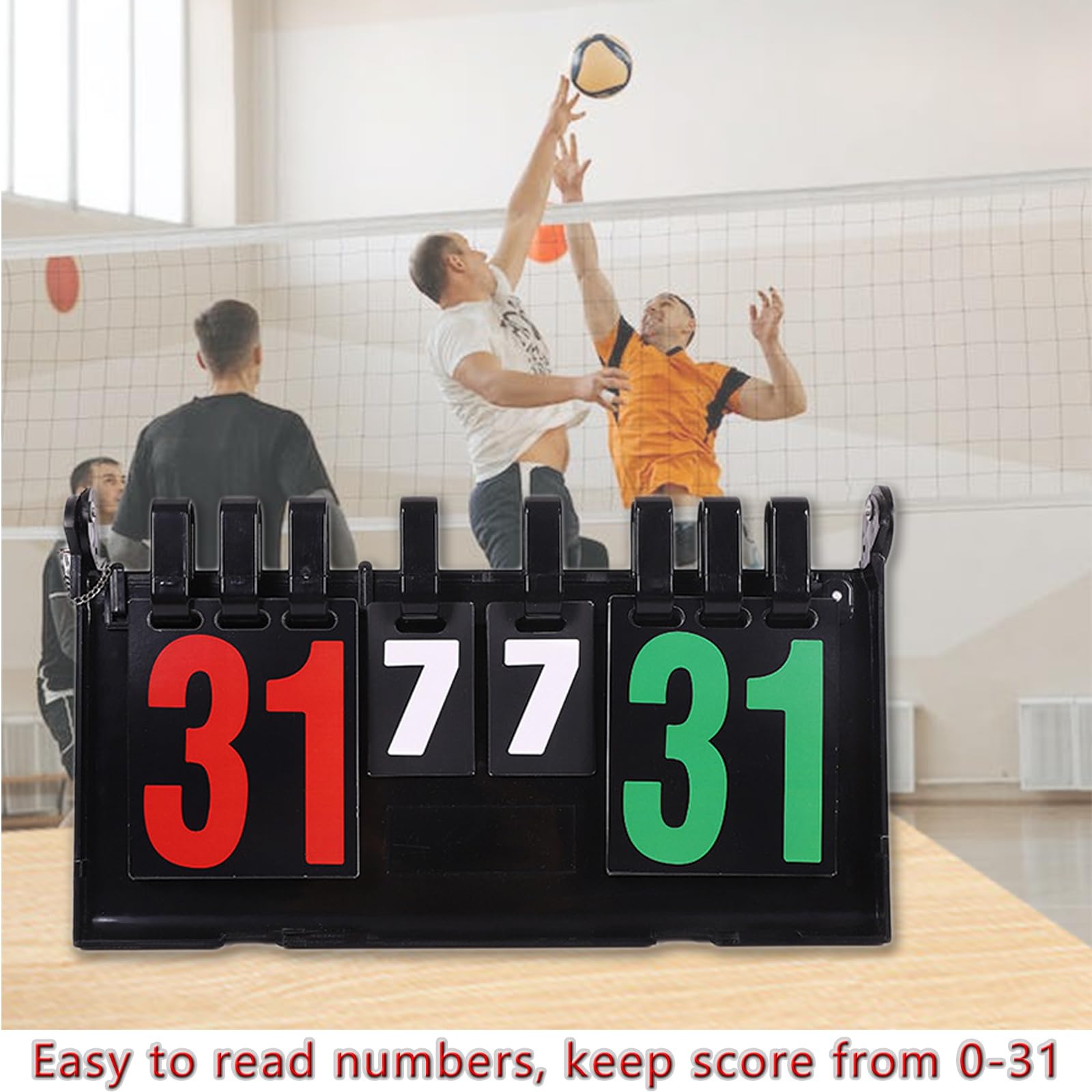 Tabellone Segnapunti Sportivo a 4 Cifre Portatili Tabella Segnapunti a Flip Competizioni Sportive Scoreboard per Badminton Tennistavolo Pallavolo Calcio Boxe