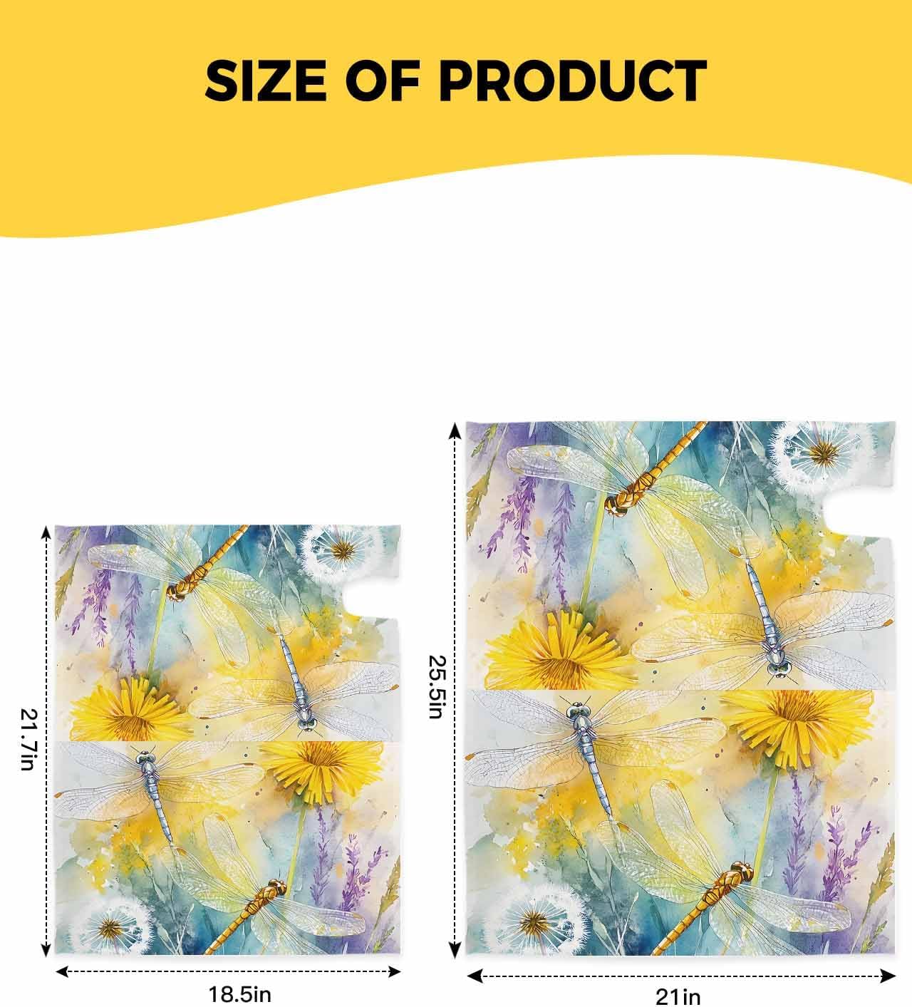 Yellow Purple Dragonfly Mailbox Covers Magnetic Standard Size, Spring Floral Watercolor Decorative Post Letter Numbers Box Wrap Decoration Covers Small Accessories for Garden Yard Outdoor Décor
