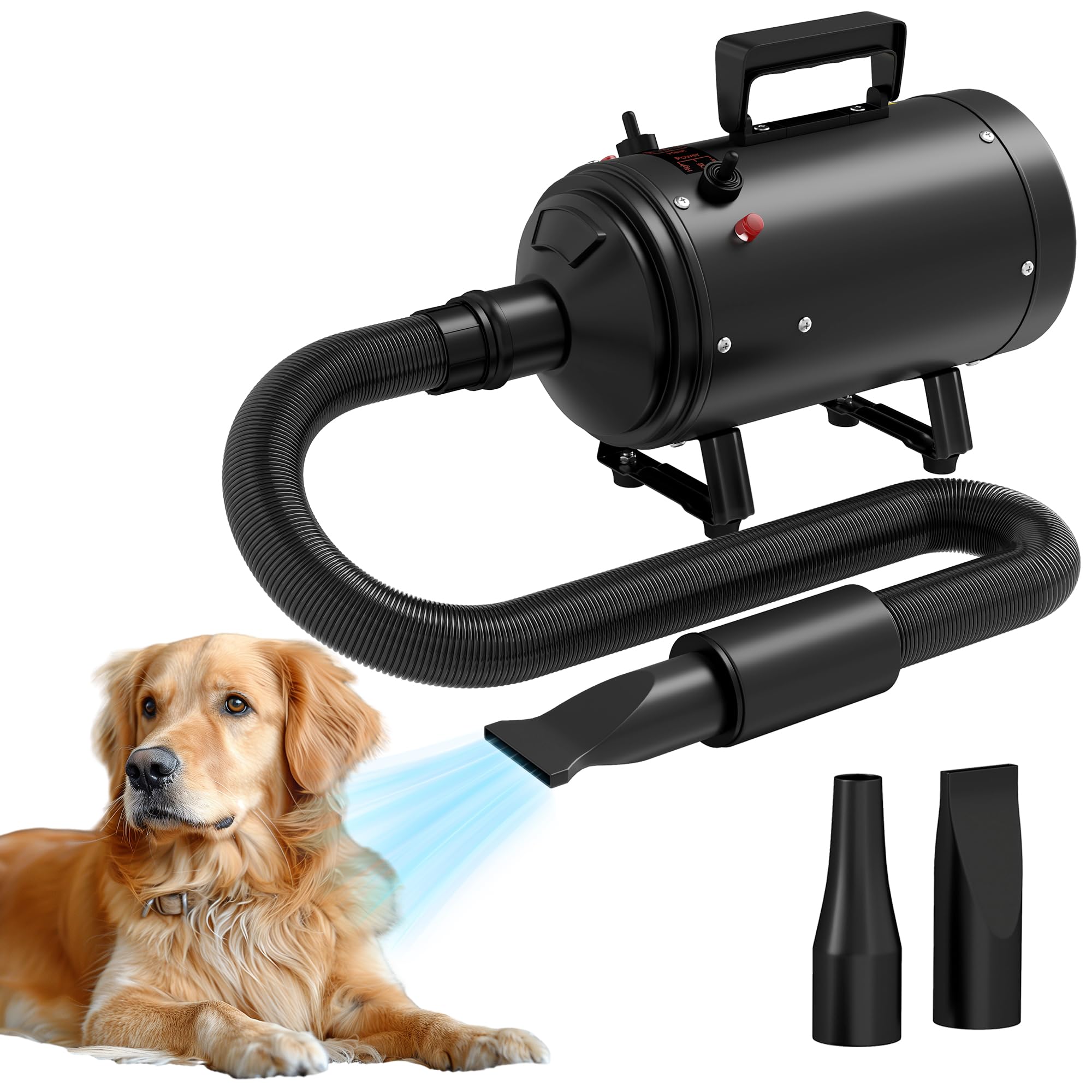 PAWHUT 2200W Dog Hair Dryer with Adjustable Temperature & Velocity in Black