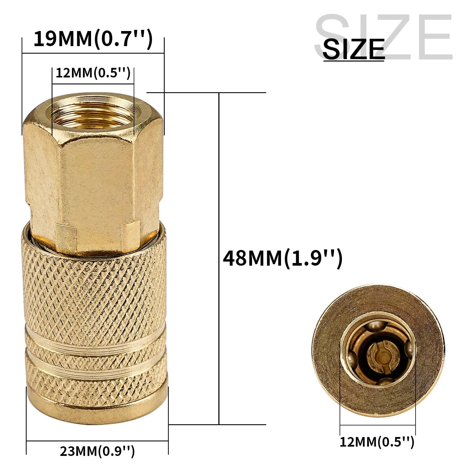 Aria Compressa Attacco In Ottone massiccio 1/4 "NPT Raccordo Pneumatico Linea Aria Attacco Rapido Connettore Accoppiatore Adattatore for Compressore D'aria 1 Pz/2 Pz/5 Pz/10 Pz(5Pcs)