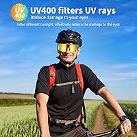 Vista 2 de Lentes de sol inteligentes deportivos, lentes de ciclismo Bluetooth con lentes polarizadas, altavoces de música de oído abierto, micrófono