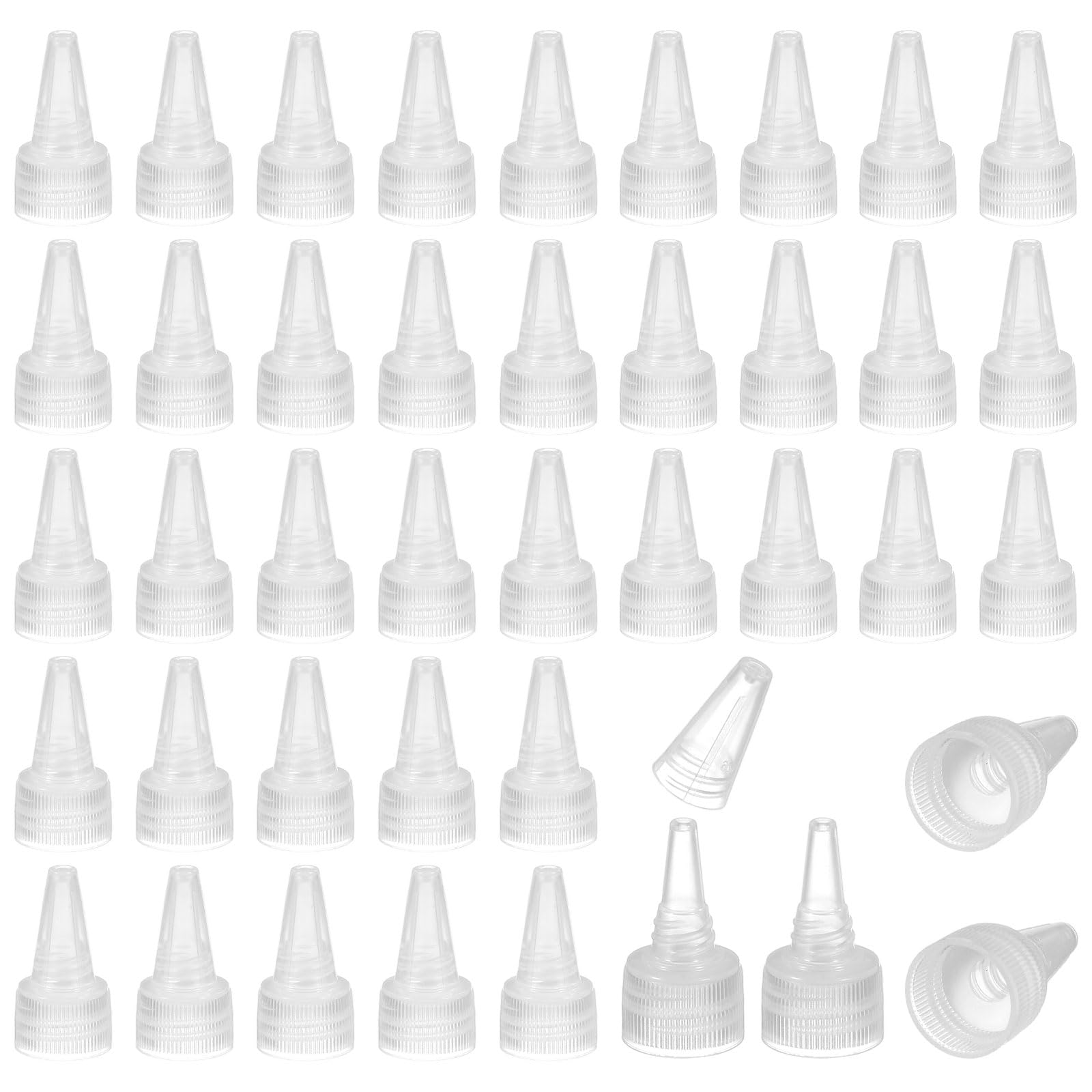 PATIKIL 18/410 Drehverschlusskappen, 100 Stück, Kunststoff-Ersatzkappen mit Schaumstoffdichtung für Farbdeckel, Klebstoffdosierung, DIY, Handwerk, transparent