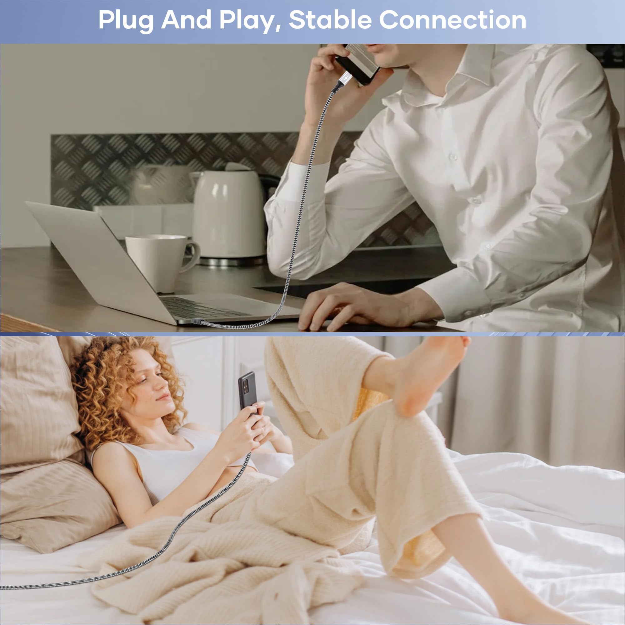 Cavo micro USB,cavo di ricarica micro USB in nylon da 1m,cavo di ricarica ad alta velocità per telefono Android,Samsung Galaxy S7/S6/S4/J7/J5/Note 5,Nokia,Kindle,tablet,LG,HTC,cuffie,power bank - 5