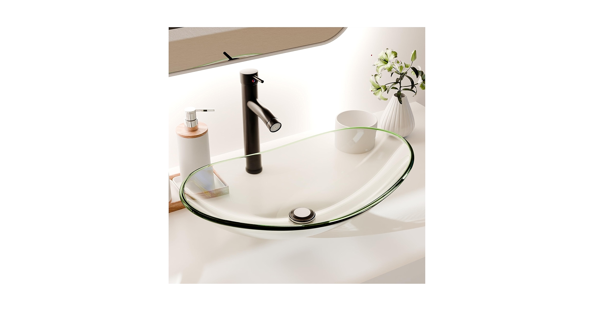 YIMAI Ingenuity Vessel Sink Bathroom Sinks Tempered Glass