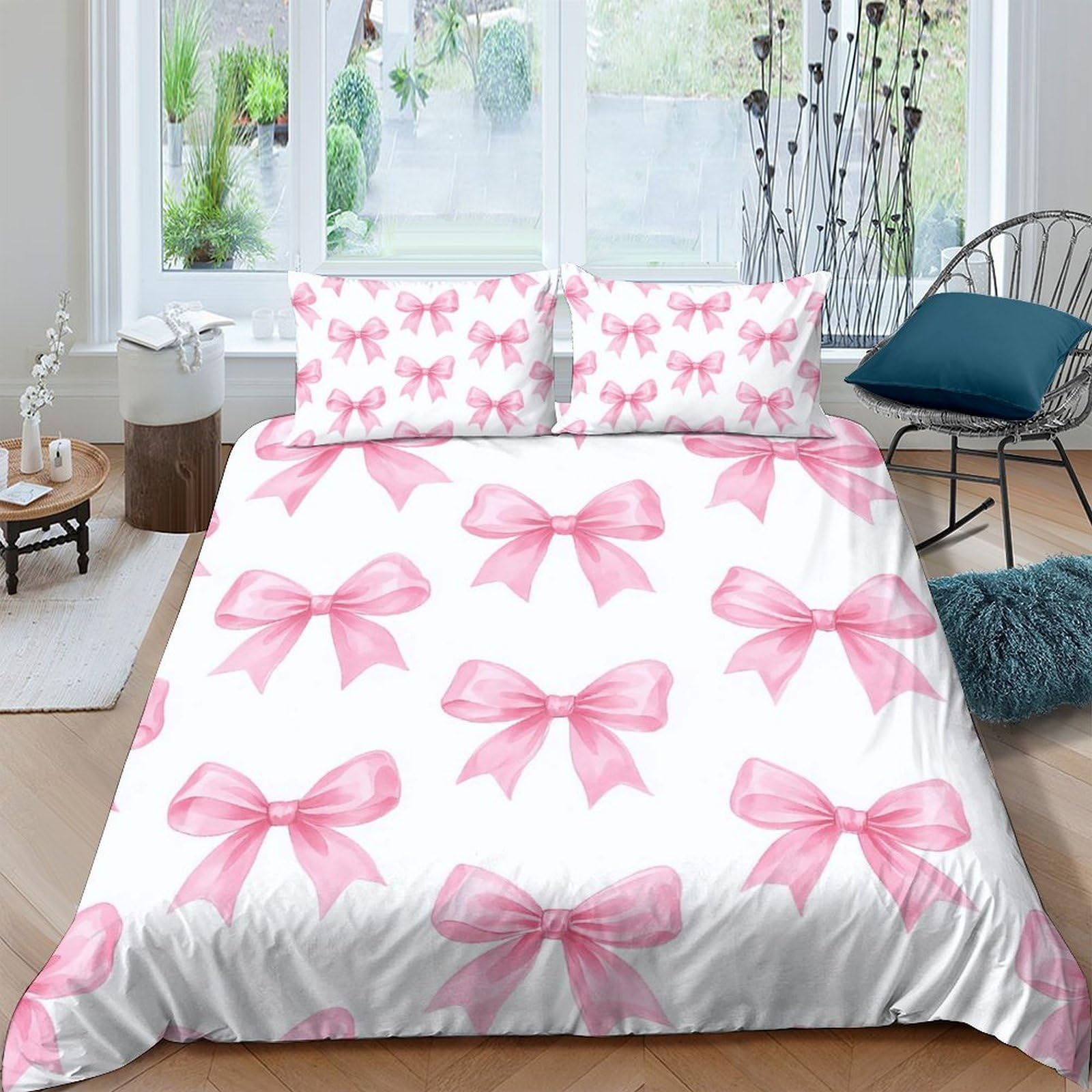 Ctjqhvkz Style-10 3D Printed Pink Ribbon Fitted Sheet Microfiber Soft Decorative Bow Pattern Mattress Cover For Bedroom Guest Room Single（135X200cm）