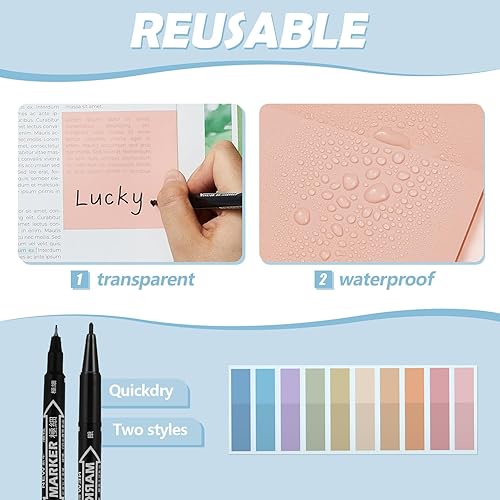 Miniatura 10 de Jutom Juego de 30 piezas de papelería estética, estuche para lápices con bonitos resaltadores, bolígrafos de gel, 500 hojas, almohadillas de notas