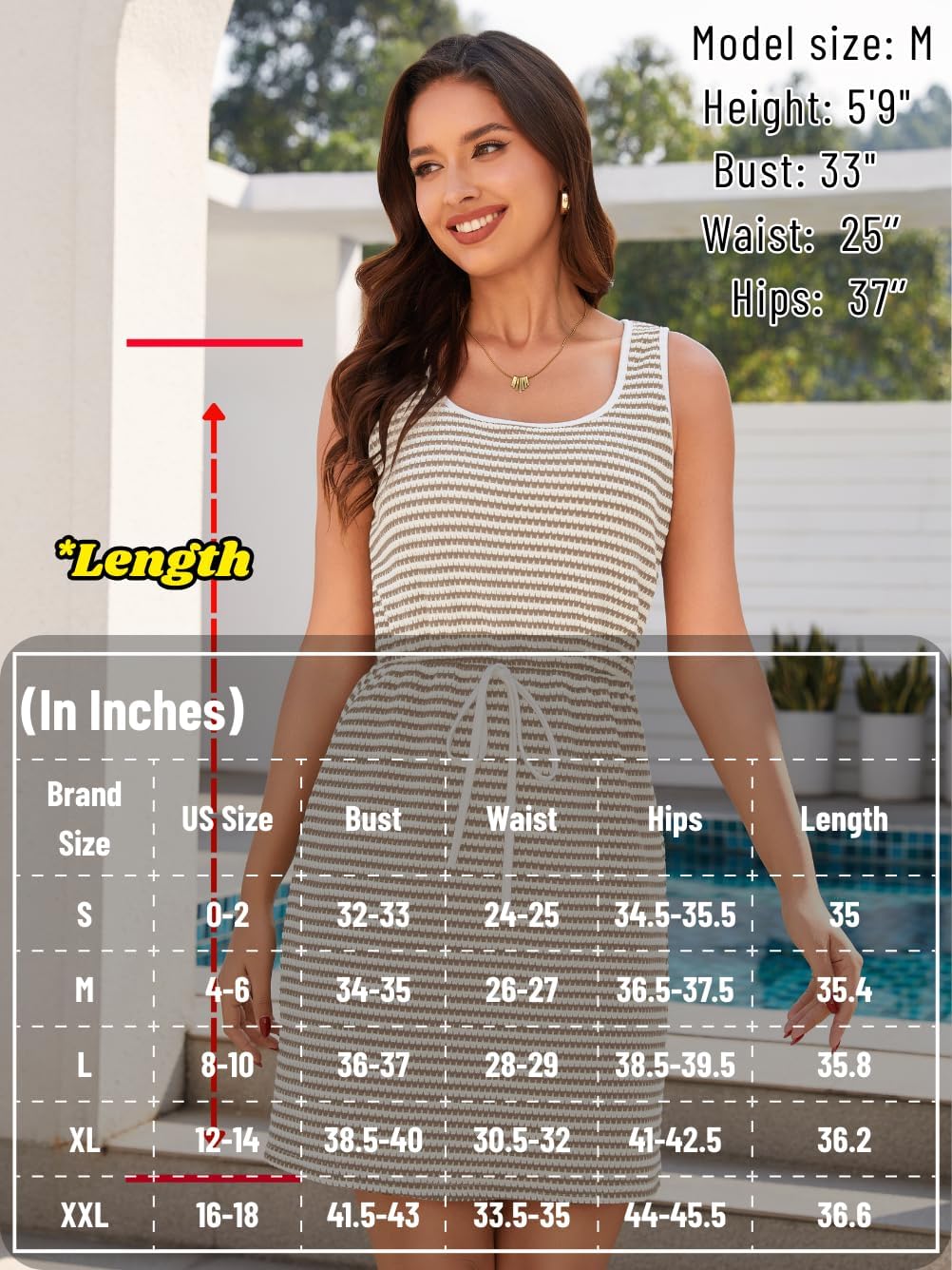 Striped Knit Dress,Casual High Waisted Short Tank Dresses for Women,Summer Beach Resort Vacation Outfits - Image 7