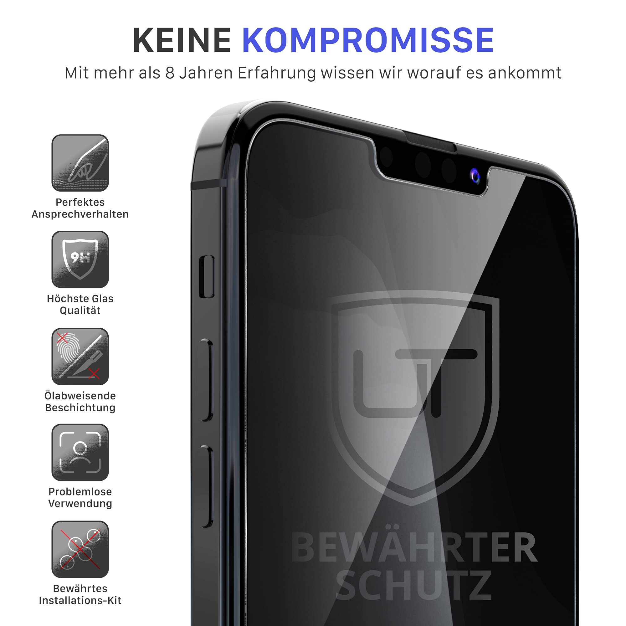 Vetro temperato per iPhone 13 Pro Max (6.7), Pellicola proteggi schermo