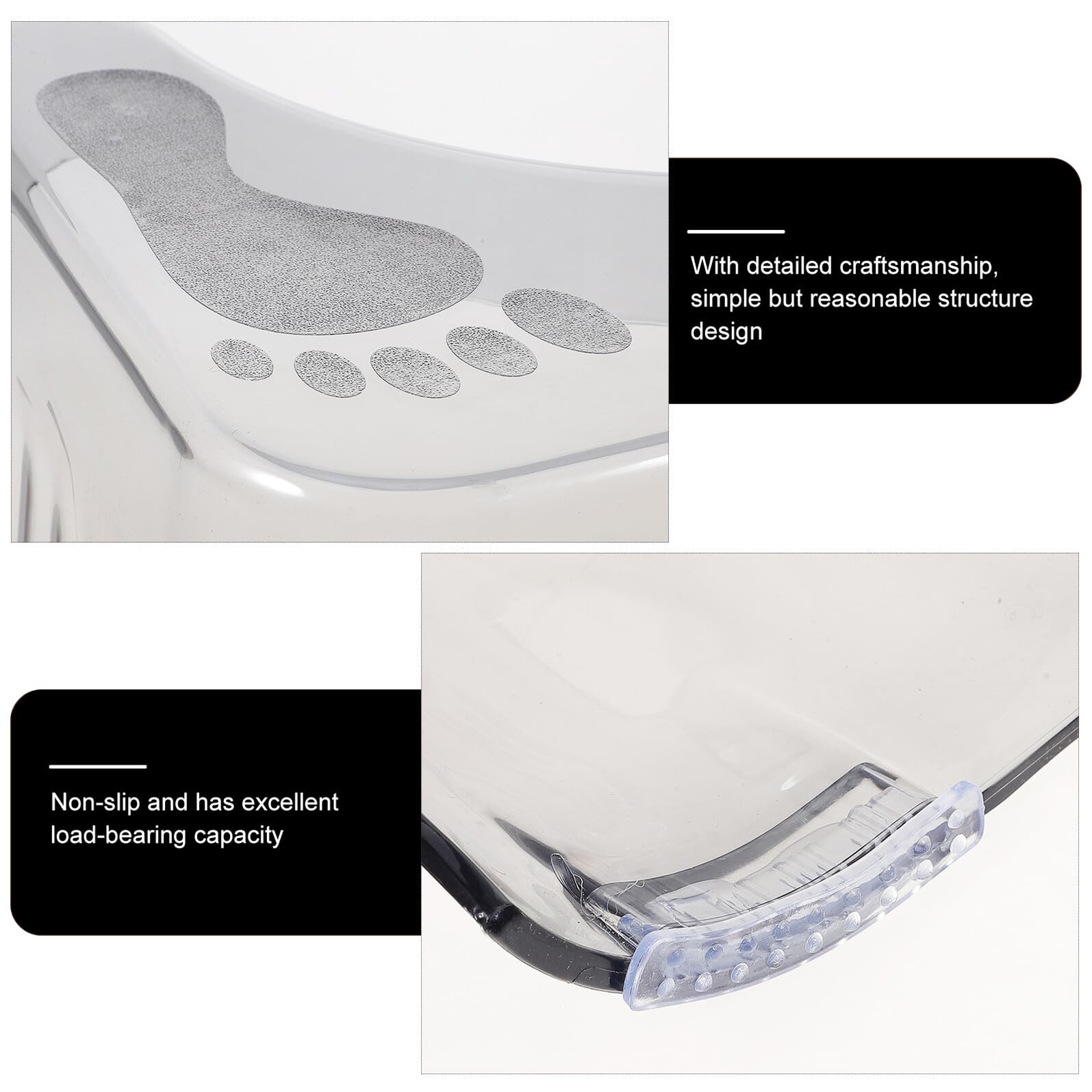 SUPVOX Sgabello per Bagno e Cambio Scarpe Grande Capacità di Carico in Plastica Antiscivolo per Wc Bambini