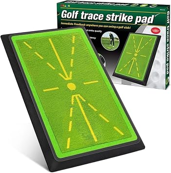 Golf Practice Mat with Swing Path Feedback   Heavy Duty Anti-Slip Rubber Base for Indoor/Outdoor Training | Portable Divot Board for Swing Analysis for Beginners, Adults & Kids