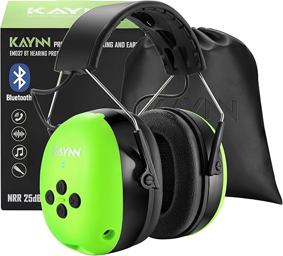 KAYNN Bluetooth 5.0 Hearing Protection Headphones, 25dB NRR Safety