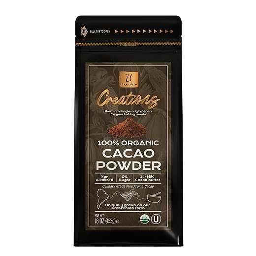 U Chocolate Organic Cacao Powder (1 Lb) Fresh from our Farm, perfect for Baking, Hot Cocoa, No added sugars