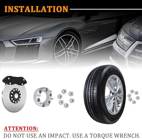 Miniatura 5 de BRTEC Espaciador de rueda de 2 pulgadas 6 x 5.5 patróndiámetro interior espaciadores de rueda de 4.25 pulgadas4.252in para Lexus GX470 para Toyota