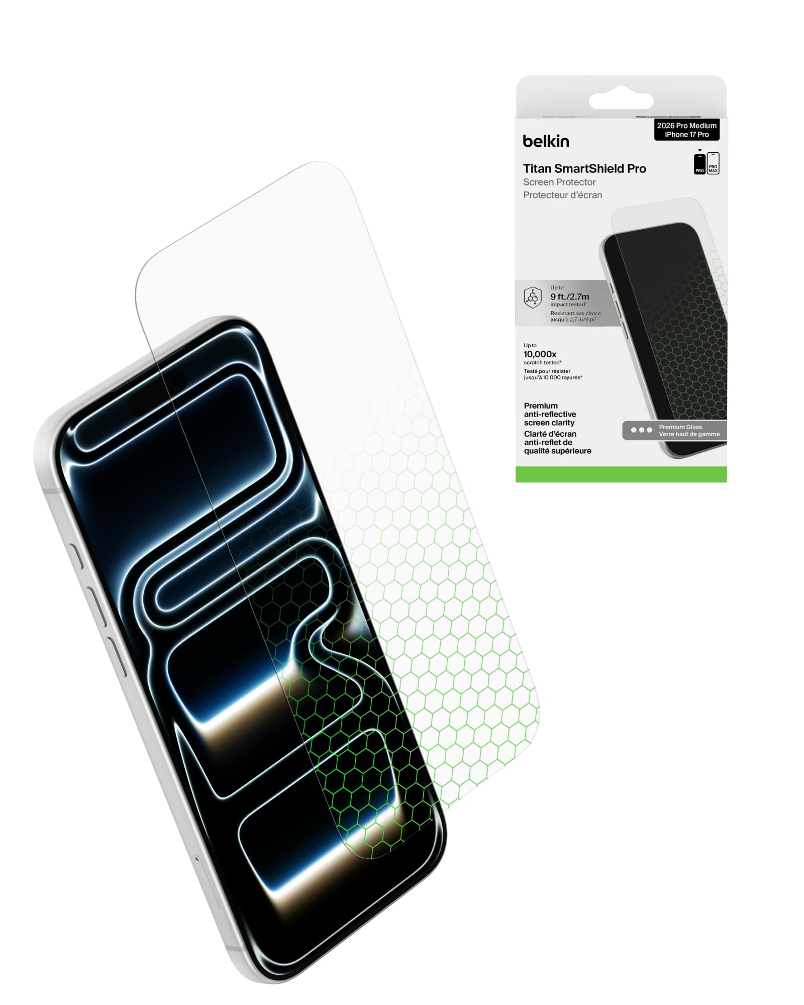 Titan Anti-Reflective Screen Protector, iPhone 18 Pro / 17 Pro | SmartShield Pro, Nano-Ti…