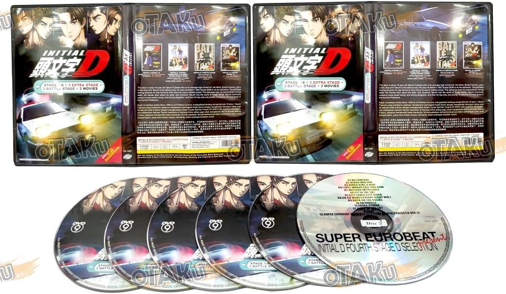 INITIAL D + STAGE 1-6 + 3 EXTRA STAGE + 3 BATTLE STAGE + 3 MOVIE - COMPLETE ANIME TV SERIES DVD BOX SET  JAPANESE DUB WITH ENGLISH SUBS  SHIP FROM UK