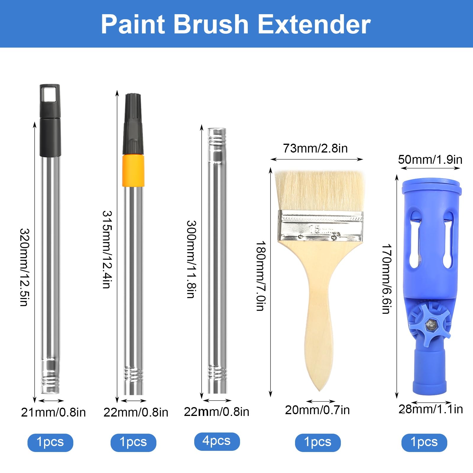 Przedłużenie pędzla z wieloma kątami, przedłużanie pędzla, Multi Angle Paint Brush Extende, wysuwany wałek malarski, drążek przedłużający do wysokich sufitów, ścian, narzędzie do malowania narożników