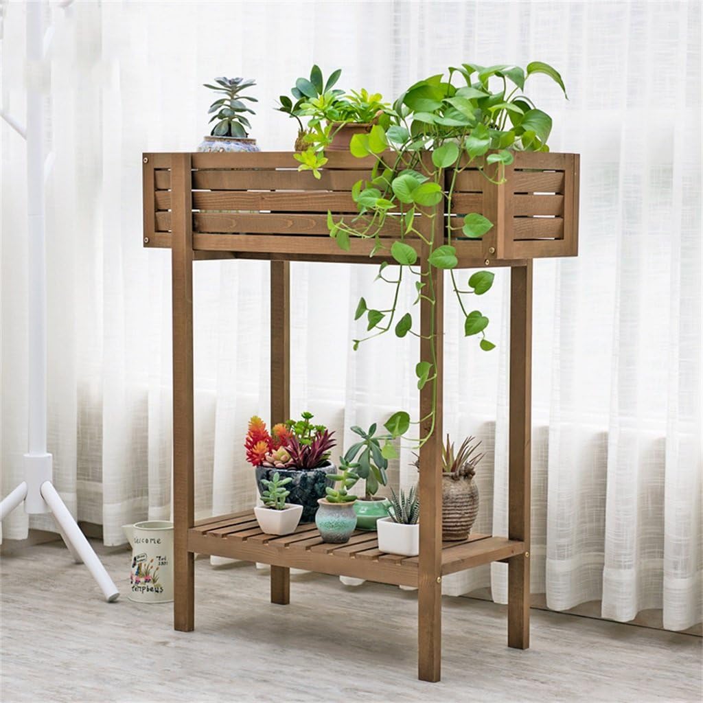 Flower Pot Holder Groove Type Solid Wood Flower Racks For Indoor Living Room Bedroom Balcony and Potted Plant Display Stand Floor Standing Succulents Flower Stand ( Size : 60×30.5×90CM )