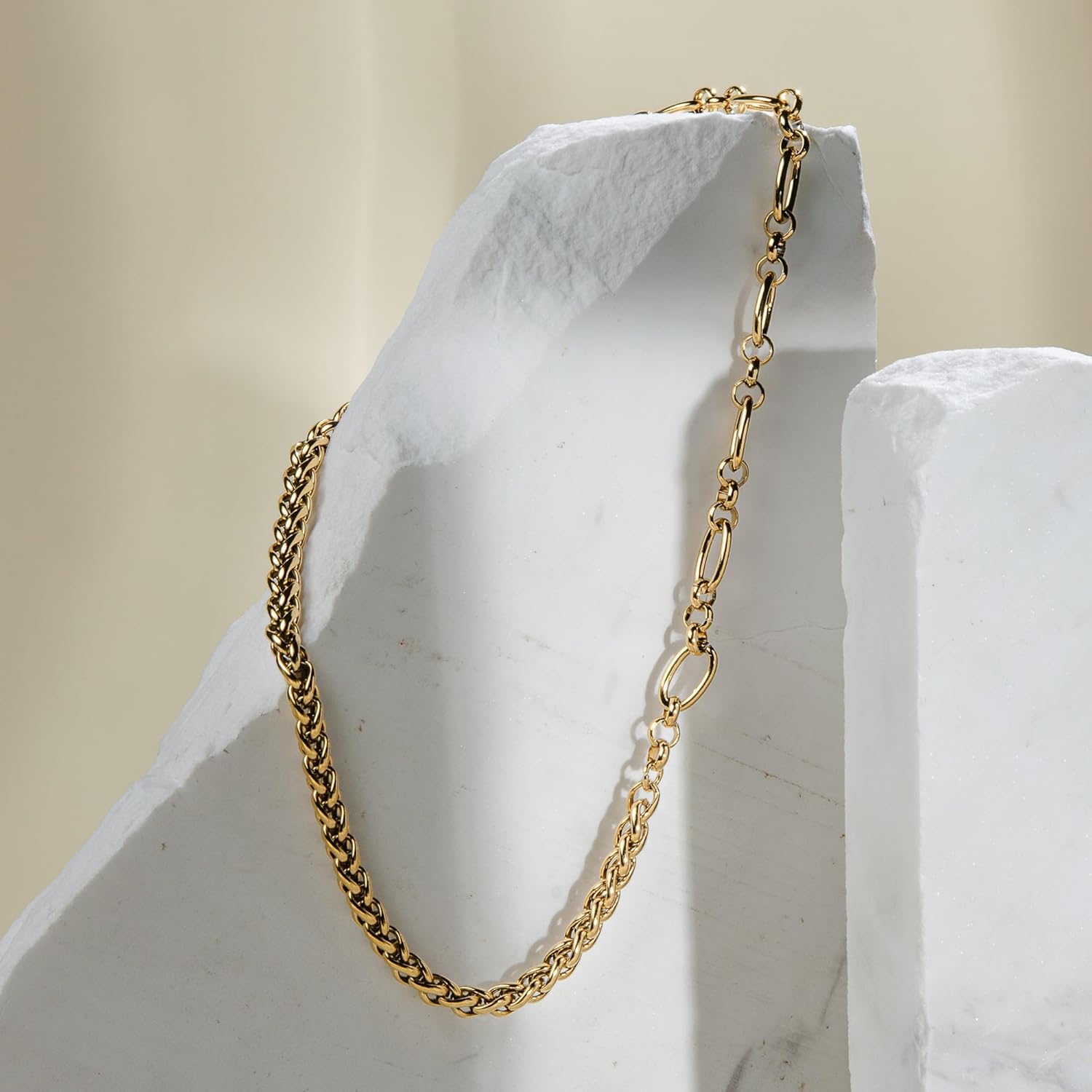 Necklace Chain | Waterproof 18K Real Gold Plated | Silver Necklace | Non Tarnish, PVD Coated | Chunky Necklace | Chunky Jewelry | Fashion Accessories - Image 4