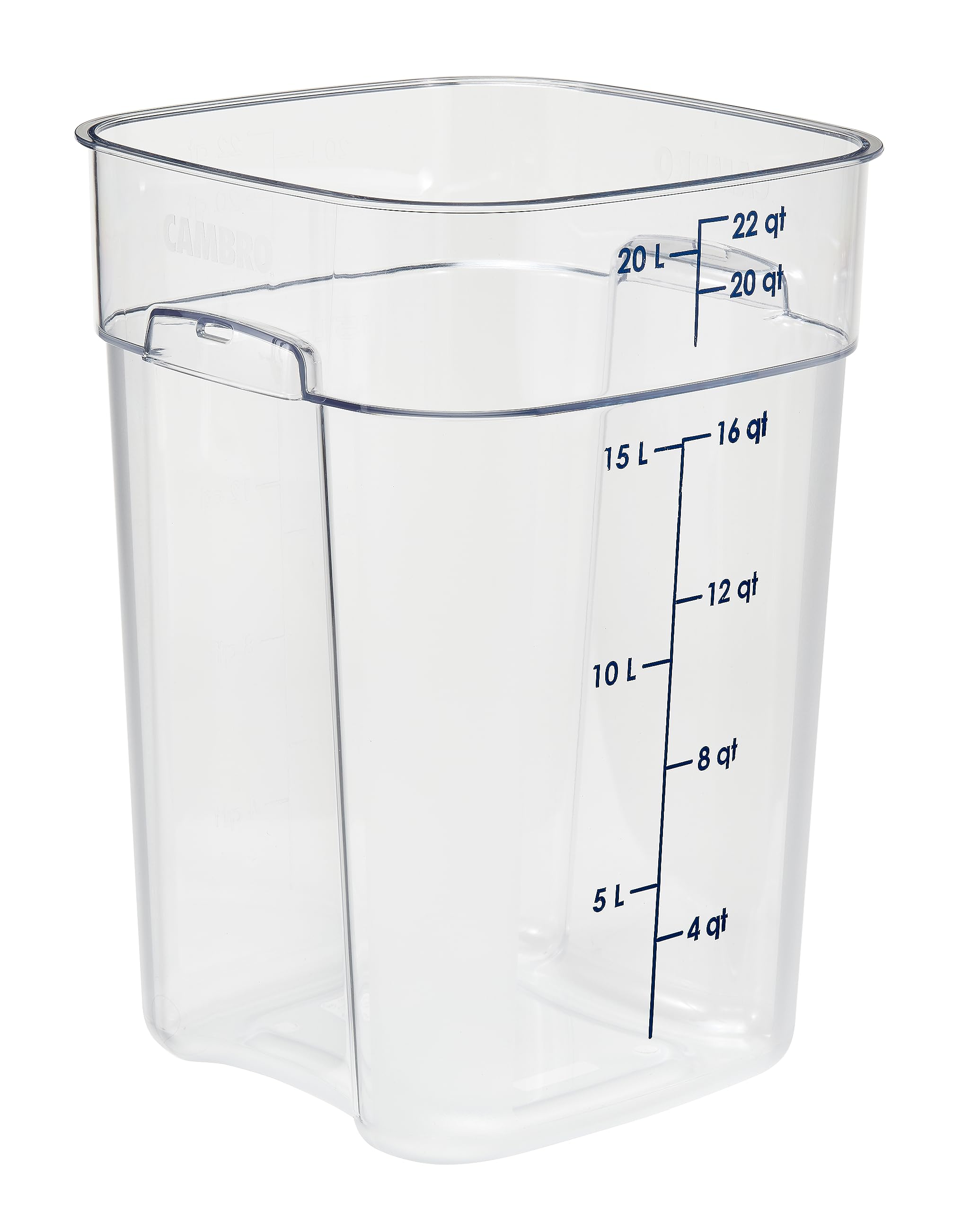 FreshPro 22Qt Food Storage Container in Clear for Industrial and Kitchen Use by Cambro – 22.0 quarts, Polycarbonate (PC), Clear, Model 22SFSPROCW135
