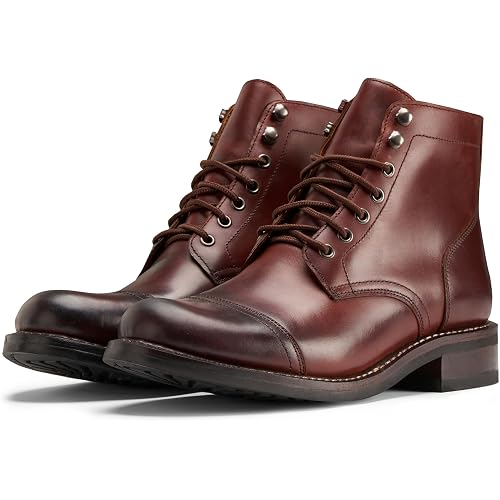 SUREWAY Men's Genuine Leather Dress Boots Classic Oxford Ankle Boot