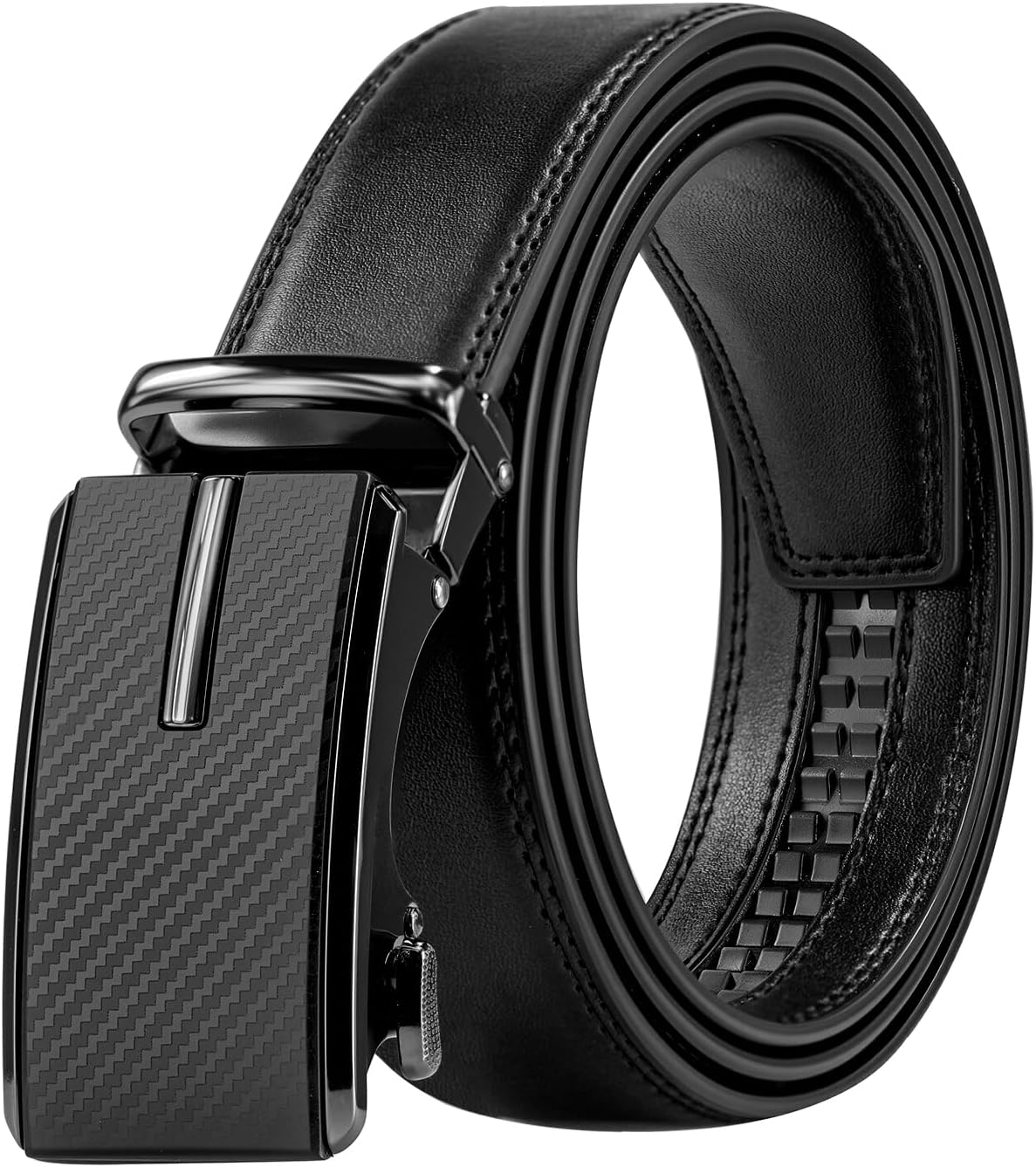 Ratchet Belts for Men, Dress Ratchet Belt Genuine Leather 1 3/8", Mens Belt with Automatic Alloy Buckle