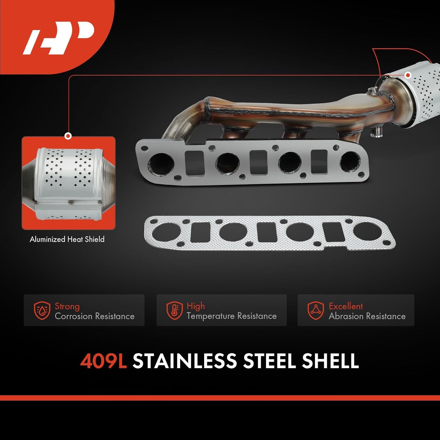 A-Premium Front Left Exhaust Manifold Catalytic Converter with Gasket Kit Direct-Fit Compatible with Nissan Armada, NV2500, NV3500, TITAN XD, 2017-2021, TITAN & Infiniti QX80, 5.6L, E.P.A. Compliant