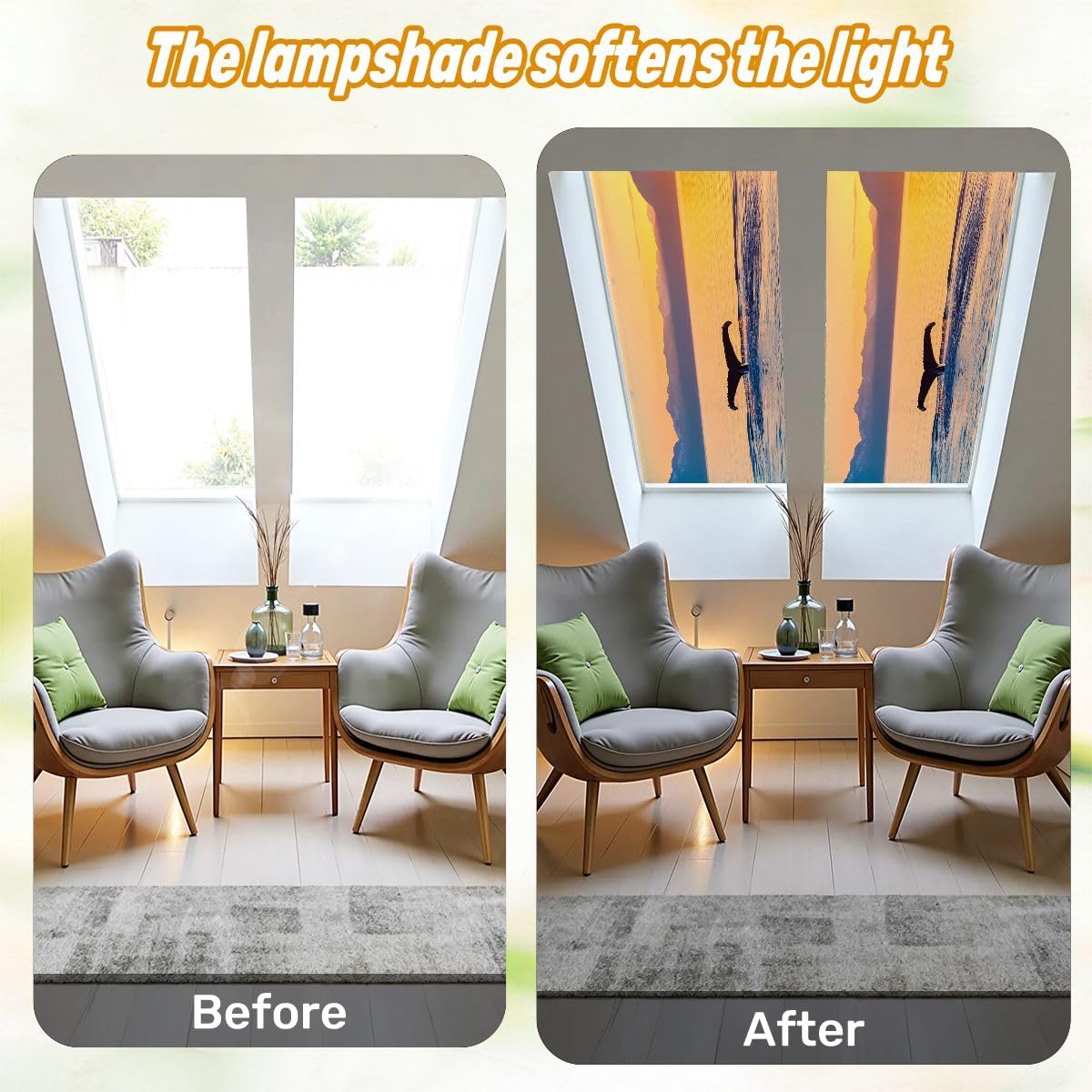 Fluorescent Light Covers for Ceiling Lights Raising Up Whale Tail Fin Water Sunset Alaska Easy to Install Magnetic Light Filter for Classroom Office Hospitals School Home Decor