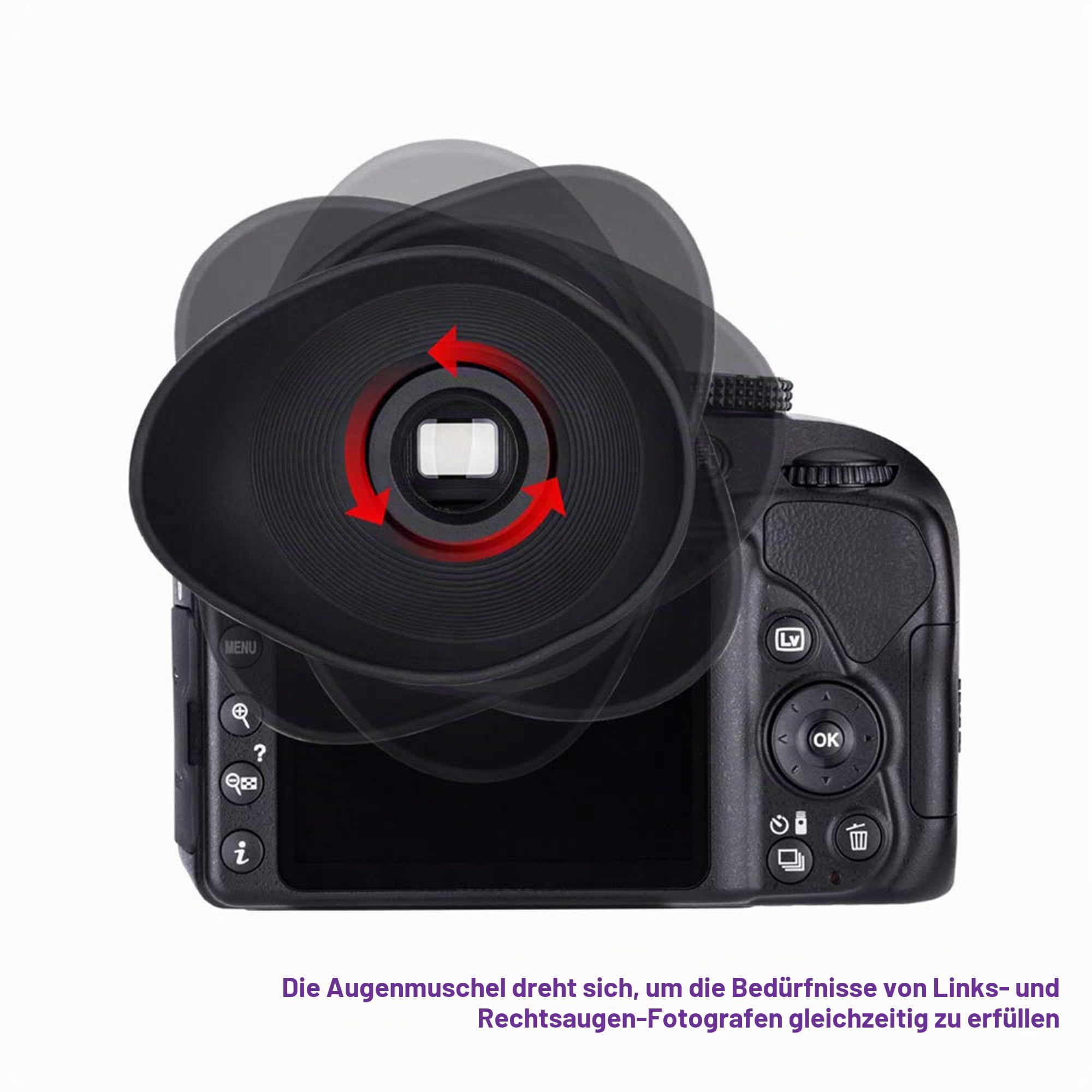 2 Stück Große Weiche Silikon-Augenmuschel Augenstück für Sony Alpha A7 A7II A7III, A7R A7RII A7RIII A7RIV, A7S A7SII, A9 A9II, A58 A99II Ersetzt Sony FDA-EP18