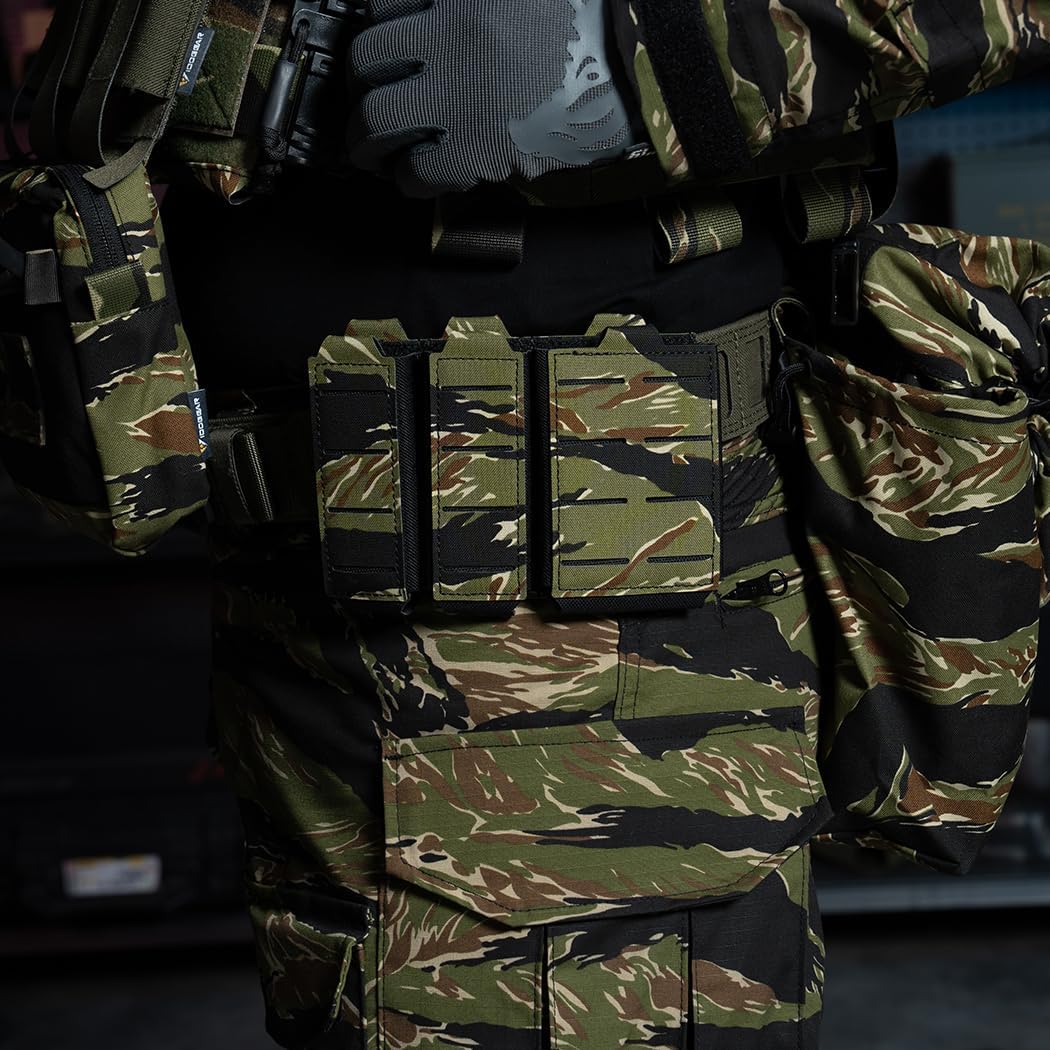 IDOGEAR Tactical 5.56mm Rifle Mag Pouch and Double 9mm Pistol Magazine Pouch Set with Open Top Quick Release and MOLLE Compatible - Image 6