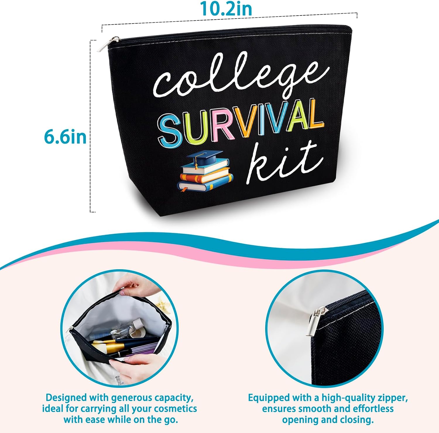 大学卒業ギフト 彼女への卒業ギフトバッグ 親友 姉妹 娘 カレッジマスターズ 卒業ギフト 女性用 旅行 洗面用品 バッグ コスメポー