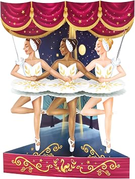 SANTORO Swing Card, 3D Pop Up Greeting Card - Ballet - Gifts For Her, Ballerina, Girls, Daughter, Mum, Teacher, Birthday, Mothers Day, Dancer