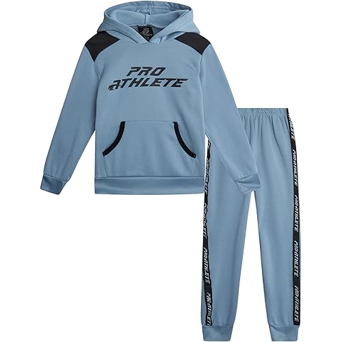 Pro Athlete Boys' Sweatsuit Set - 2 Piece Warm Fleece Pullover Hoodie and Jogger Sweatpants Set for Boys (Sizes: 2T-16)