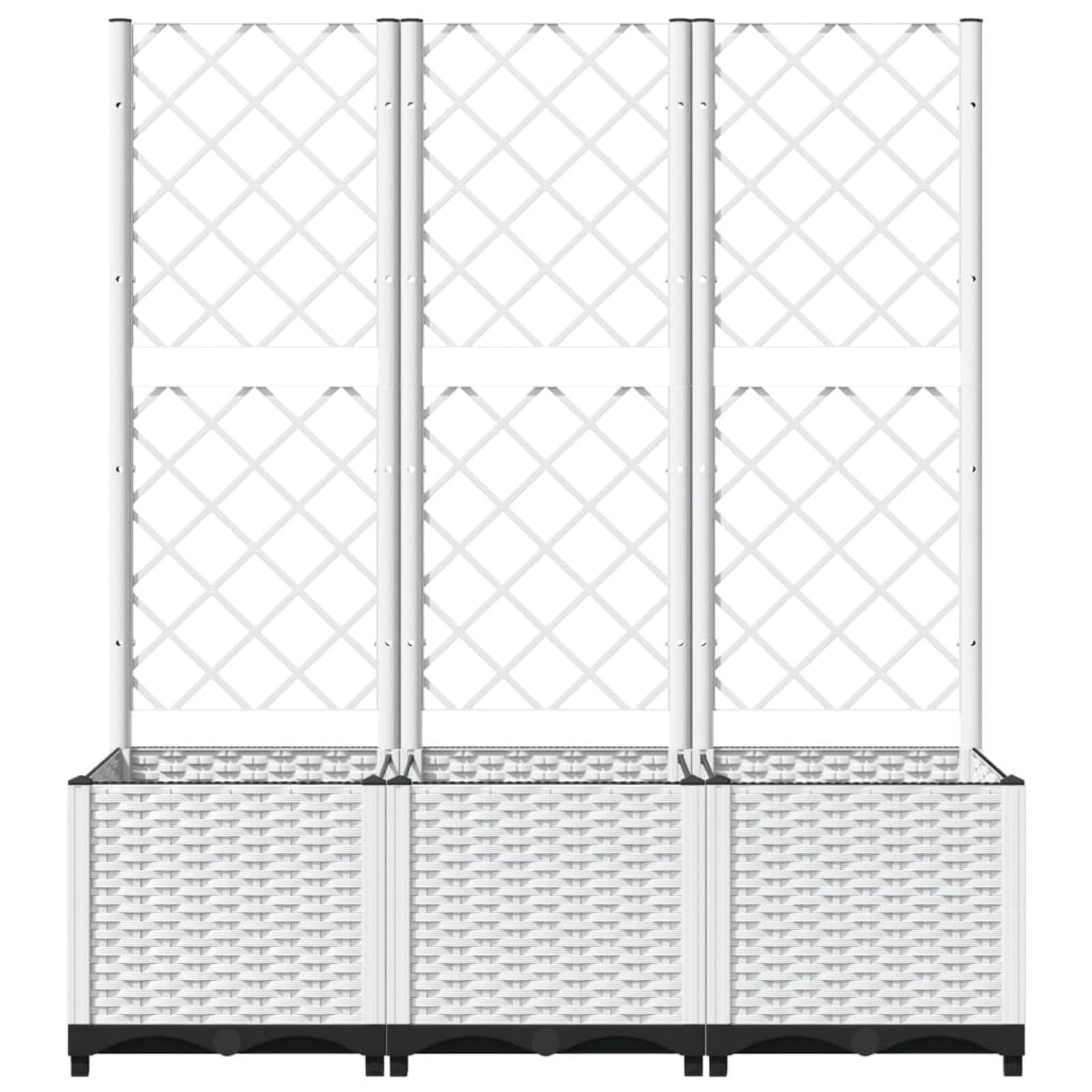 Pflanzkübel mit Rankgitter - Weiß, 120x40x136 cm, Polypropylen, Outdoor