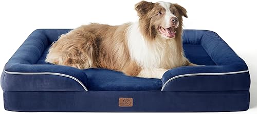 Miniatura 91 de Bedsure Camas ortopédicas para perros de gran tamaño – Cama lavable grande para perros y gatos, impermeable, cómodo sofá para perros con funda Negro