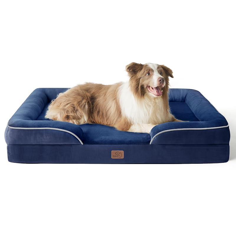 Cama Sofá para Cães Bedsure com Espuma de Alta Densidade e Capa Impermeável 96,5 x 71,1 x 16,5 cm