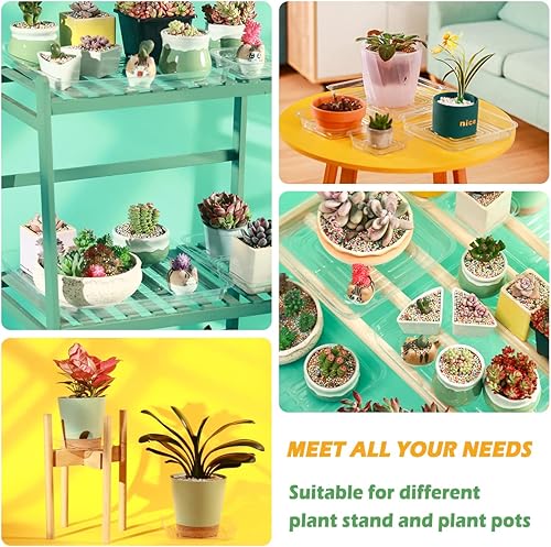 Miniatura 3 de Paquete de 30 platillos de plantas para interiores, bandejas de plantas de 4 pulgadas para macetas, bandejas de plástico para plantas, bandejas de