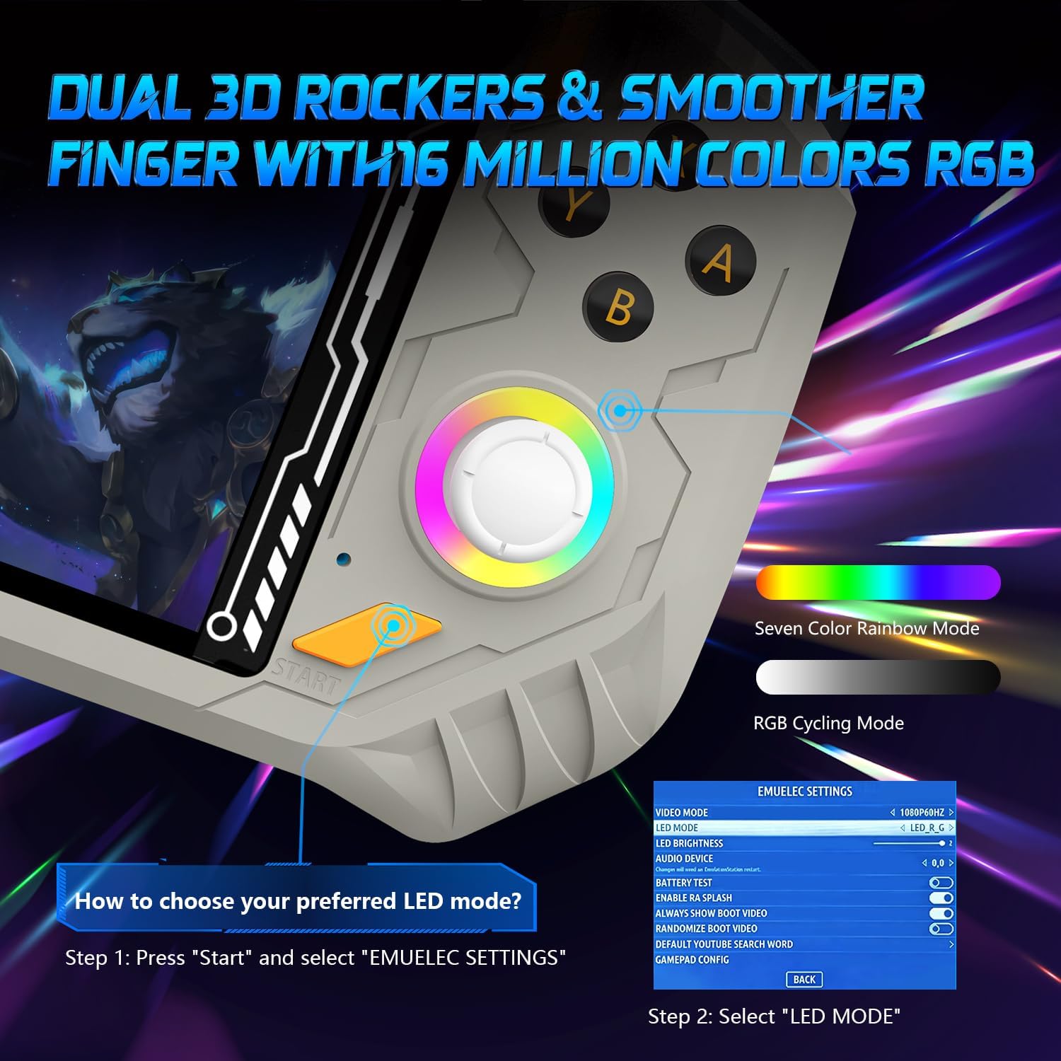 RG52MINI Retro Handheld Game Console, 5.5 Inch IPS Screen, Portable Dual System, 64GB Support 30+ Emulator&22000+ Classic Games, WiFi Networked Fighting, HDMI TV Output, 5000mAh Battery(Gray 64GB) 8 71U6ECommrL. AC SL1500