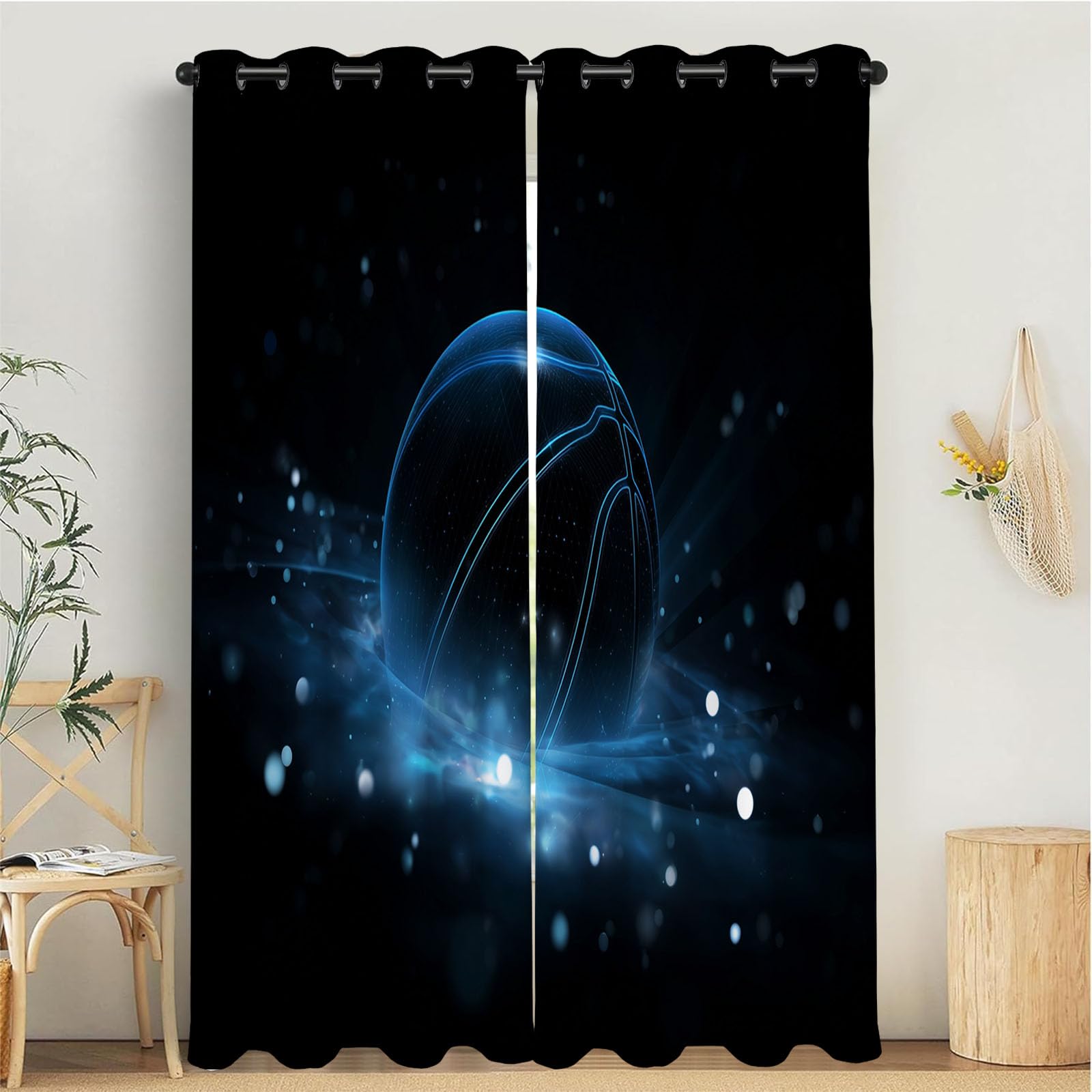 Rideau thermique isolation froid fenetre chambre rideau occultant bleu noir