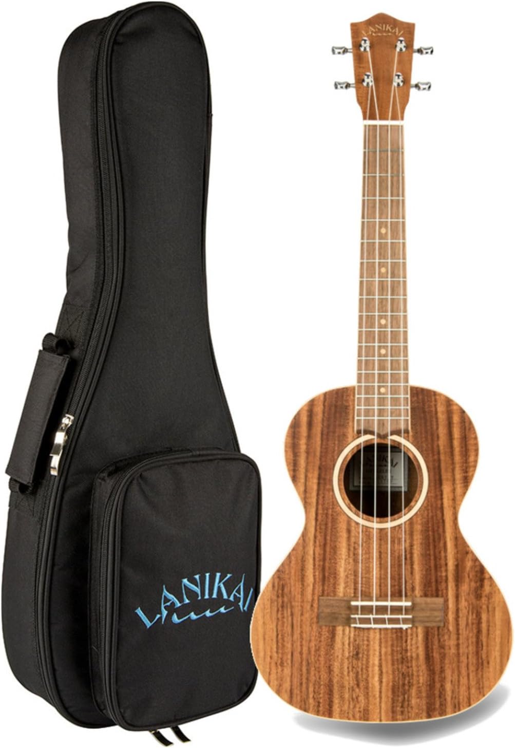Lanikai ACST-T 4 String Ukulele, All Acacia Tenor Ukulele, with Acacia Top and Body and Rosewood Fingerboard - Natural