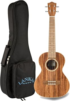 Lanikai ACST-T 4 String Ukulele, All Acacia Tenor Ukulele, with Acacia Top and Body and Rosewood Fingerboard - Natural