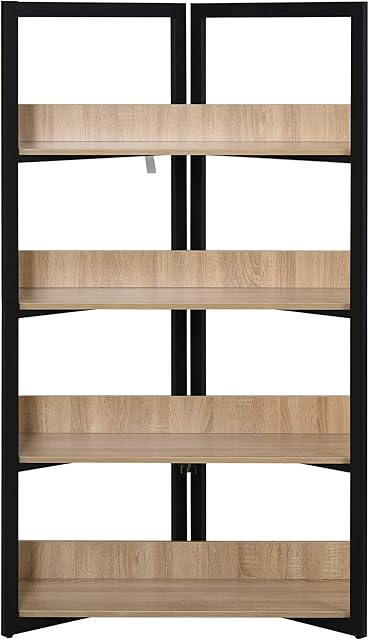 HOMCOM 4-Tier Triangle Frame Storage Shelf Bookshelf Display Unit Cabinet Steel Frame Home Office Organisation Freestanding 90L x 39W x 160L cm