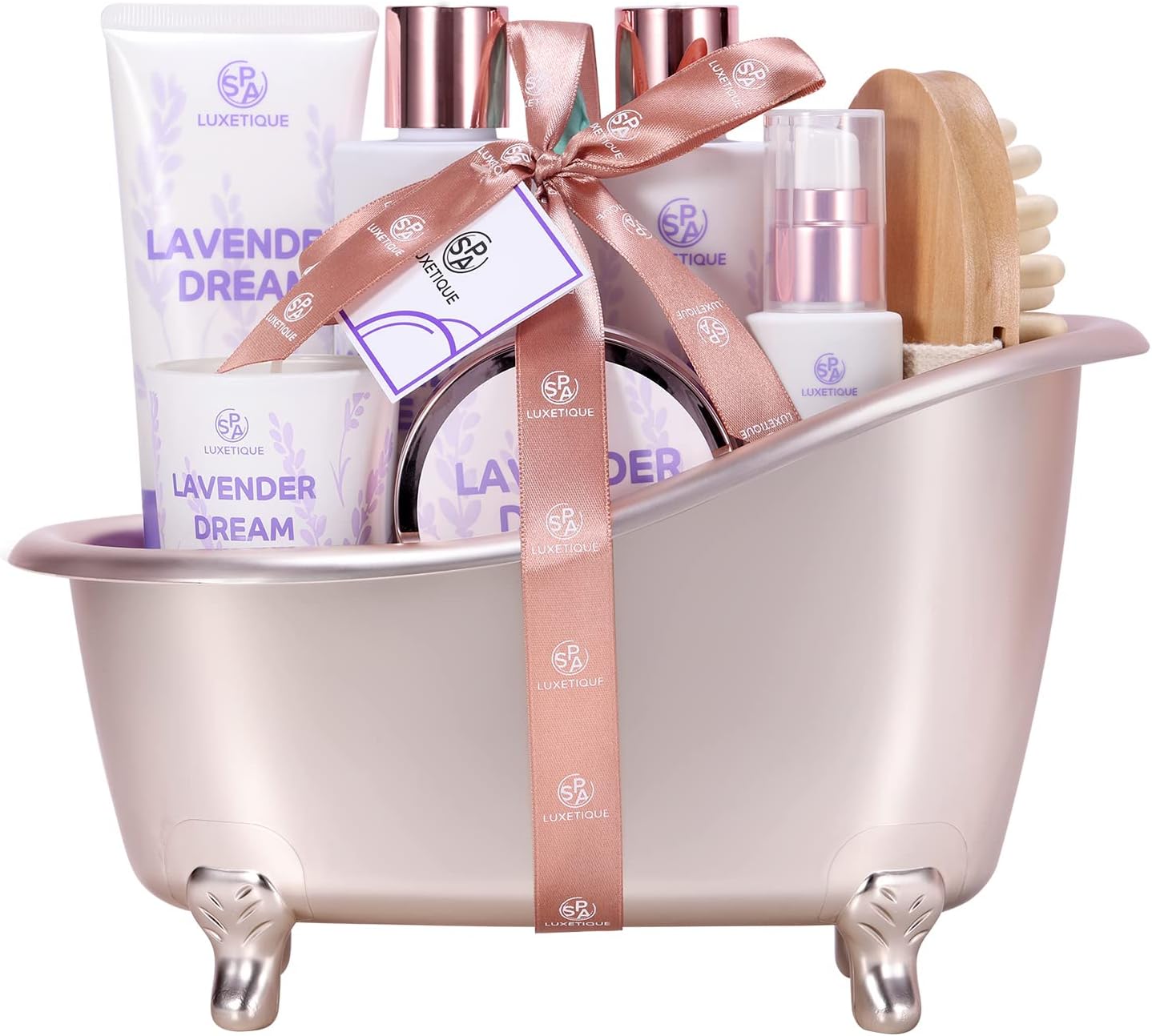 Amazon.com: Spa Gifts for Women Spa Luxetique 8 Pcs Bath Set Basket ...