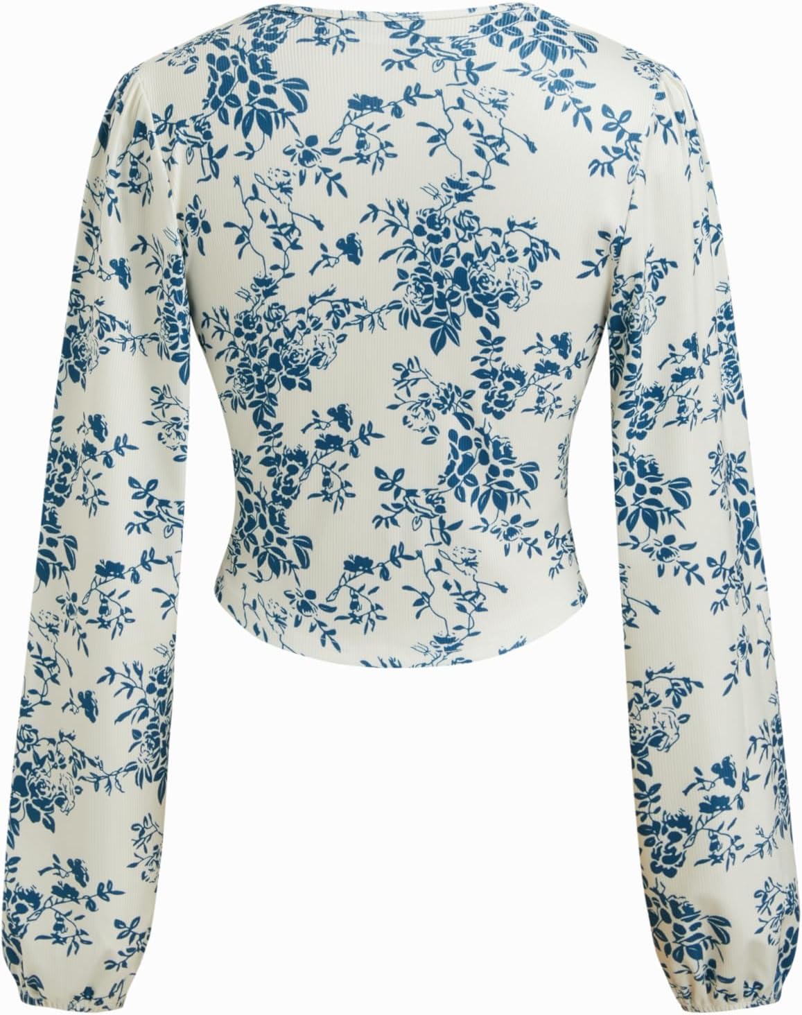 CIDER Floral Print Long Sleeve Crop Top V Neck Blouse Women Fashion - Image 5
