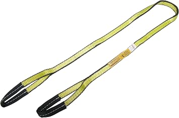 1" x 6 2-Ply Yellow Poly Web Lifting Sling Reinforced Eye Tow Strap | Professional Synthetic Material | HD Rigging